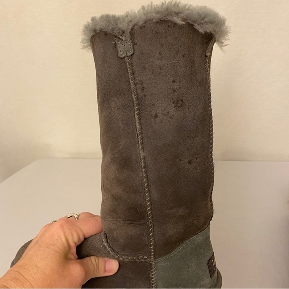 UGG Bailey Button Triplet II Boots Gray Size 5 Womens 1873 Plush Sheepskin - Picture 7 of 13